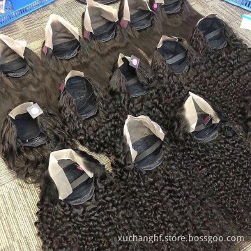13X4 4x4 5x5 13x6 water wave wig Glueless hd lace wig Vendor Unprocessed Brazilian pre plucked real human hair wig